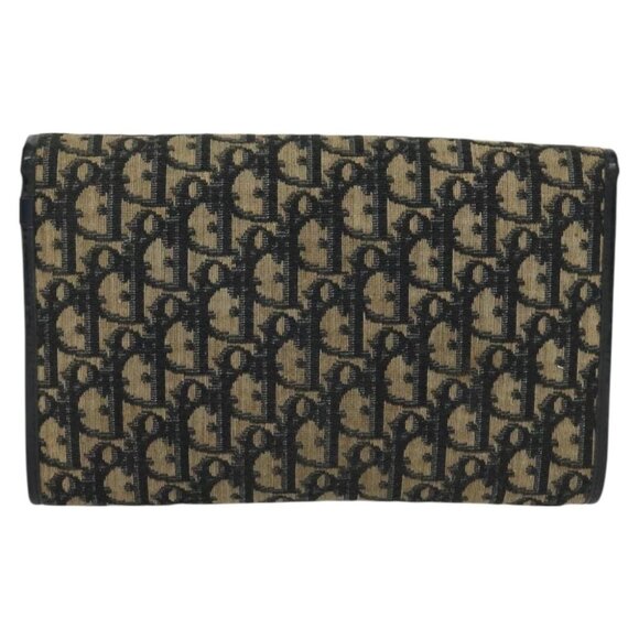 Christian Dior Trotter Canvas Chain Shoulder Bag Navy Gold Auth - Picture 8 of 15